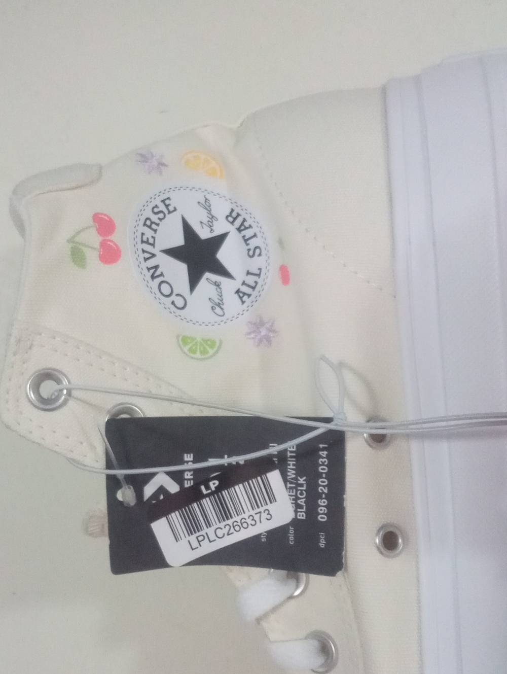 Converse All Star White High-Top Sneakers Sz 11 Fruit Accents NWT $75 - Picture 5 of 5